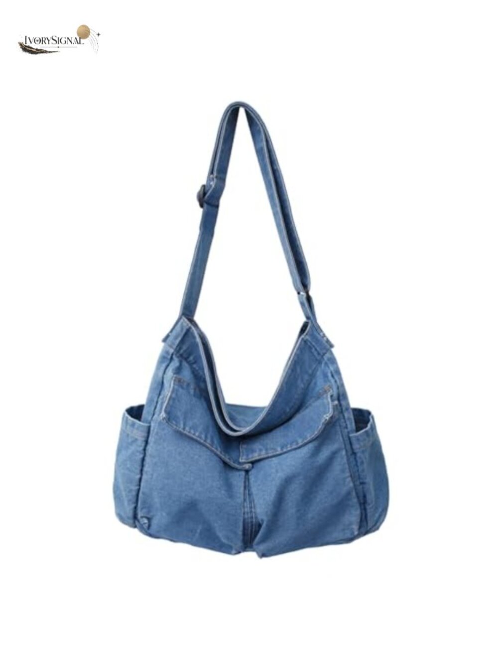 Denim Canvas Messenger Shoulder Bag Retro Large Capacity Hobo Crossbody Tote